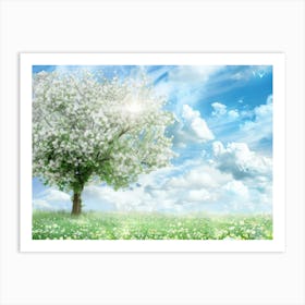 Apple Tree In The Meadow Art Print