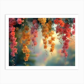 3d Colorful Flowers 1 Art Print