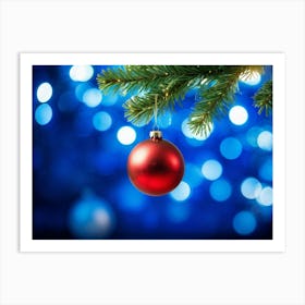 Christmas Tree Ball Background Holiday Merry Celebration Pine Ornament Glow Happy Design (18) Art Print