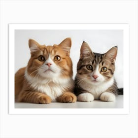 Cats On White 5 Art Print