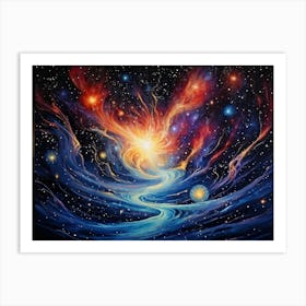 Cosmic Glitter Sprinkled Across The Inky Canvas Of Night A Multitude Of Suns Twinkle In A Seamless (4) Art Print