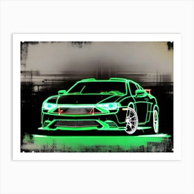 Ford Mustang Glow In The Dark Art Print