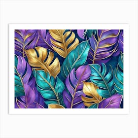 Tropical Leaves Seamless Pattern 1 Art Print