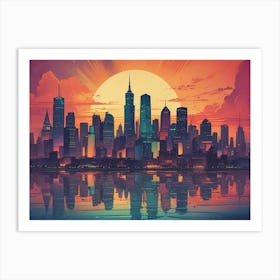 Sunset Cityscape Art Print