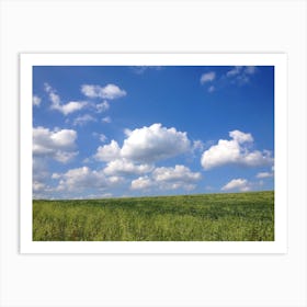 Cloudy Sky over Meadow Art Print