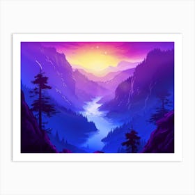 Sunset In The Mountains 94 Art Print