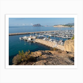Marina in Moraira and Mediterranean Sea Art Print