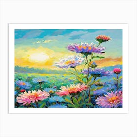 Sunset Flowers Art Print