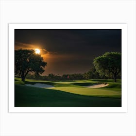 Sunset At The Golf Course Art Print