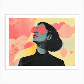 Illustration Of A Woman Wearing Sunglasses Art Print