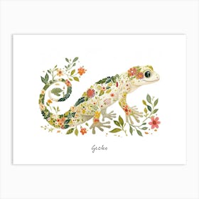 Little Floral Gecko 3 Poster Art Print