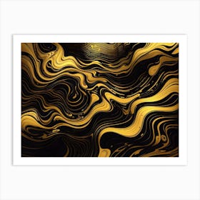 Abstract Gold Background Psychedelic Art Print