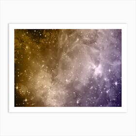 Purple And Brown Galaxy Space Background Art Print