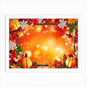 Autumn Leaves Radiate Vibrant Red Orange And Yellow Hues Clustered Together Embraced By A Decora (4) Art Print