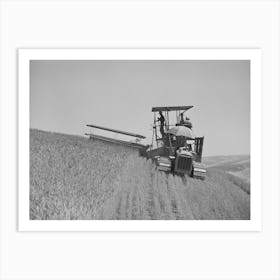 Tractor Drawn Combine, Wheat Fields, Whitman County, Washington By Russell Lee Art Print