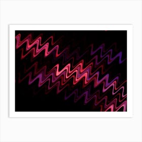 Abstract Wavy Lines in Pink and Purple Art Print