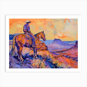 Cowboy Painting Red Rock Canyon Nevada 1 Art Print