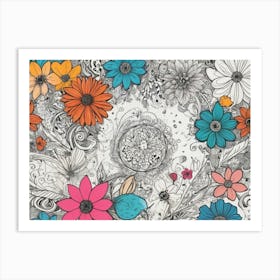 Doodle Flowers 7 Art Print