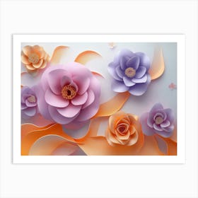 3d Art With Flower, 3d Illustration Art Print