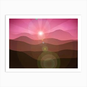 Sunset Over Mountains 2 Art Print