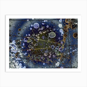 Blue Raindrops Abstraction Art Print