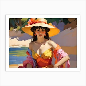 Girl In A Hat 1 Art Print