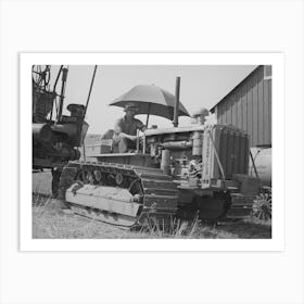 Caterpillar Tractor Used To Draw Combine In Wheat Field, Whitman County, Washington By Russell Lee Art Print