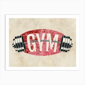 Vintage emblem for Gym. Retro gym logo. Art Print