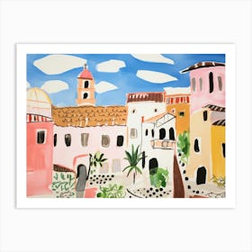 Forli Italy Cute Watercolour Illustration 4 Art Print