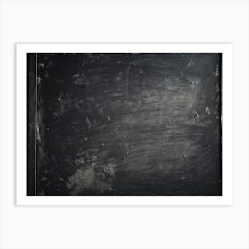 An Extreme Closeup View Of A Smudged Bare Black Slate Chalkboard Revealing The Subtle Nuances Of (4) Art Print