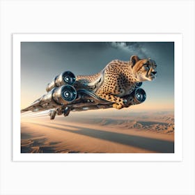 Cheetaship SciFy Fantasy Rocket Spaceship Art Print