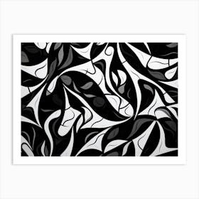 Patterns Abstract Black And White 7 Art Print