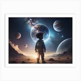 Boy In Space Art Print