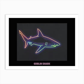 Neon Pink Goblin Shark Poster 4 Art Print