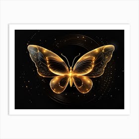 Golden Butterfly 20 Art Print