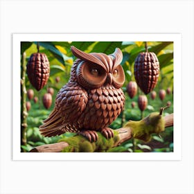 Tasty Chocowl Chocolate Owl Art Print
