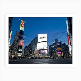 Blank Billboard Towering Above Bustling Urban Street Blank Slate Awaiting Advertisement Surrounded 2 Art Print