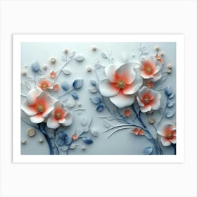 3d Flower Wall Art 3 Art Print