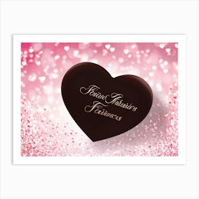 Valentines Day Gift Card Heart Shaped Elegant Script Typography Stating Affectionately Yours En Art Print