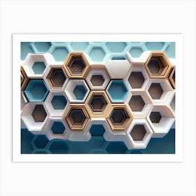 Abstract Hexagons 6 Art Print