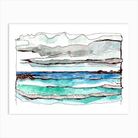 Watercolor Of The Ocean Art Print