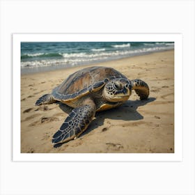 Turtle On The Beach 1 Art Print