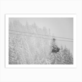Ready for the ski slopes| Ski gondola | Austria | Black and White Art Print Art Print
