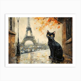 Black Cat In Paris 8 Art Print