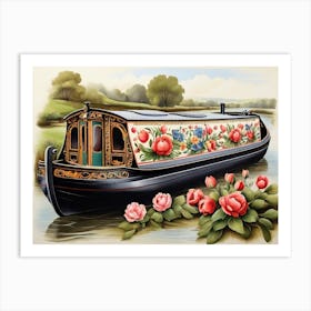 Default Traditional Tole Painting Design For A Canal Boat Or A 0 Art Print