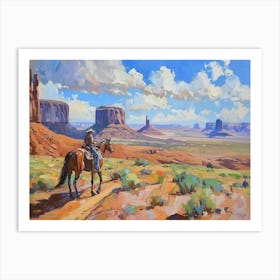 Cowboy In Monument Valley Arizona 4 Art Print