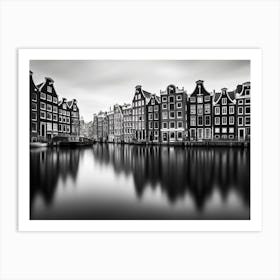 Black And White Photograph Of Amsterdam 1 Art Print