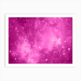 Rose Pink Galaxy Space Background Art Print