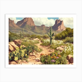 Arizona Cactus Desert Art Print