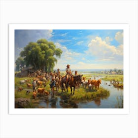 Cowboys And Cowgirls Art Print